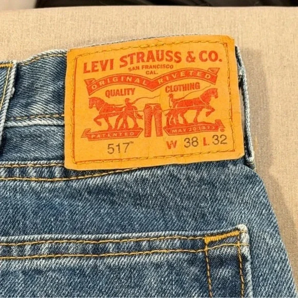 Levi's 517 Bootcut Men's Jeans‎ Blue Size 38x32 Zip Y2K VTG Western Cowboy